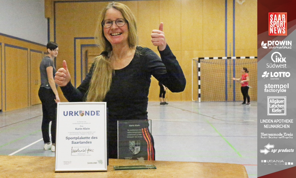 Für über 20 Jahre Engagement im Ehrenamt! Karin Klein erhält Sportplakette des Saarlandes